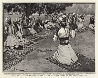 Wir gehen beten, die Nachricht von der Krankheit des Königs durch das indische Kontingent